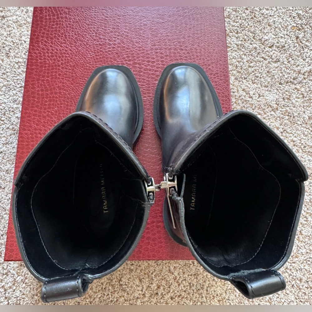 NIB Tamara Mellon Women’s Size 35.5 Black Pertecto 50- Vitello Boots - Picture 13 of 16